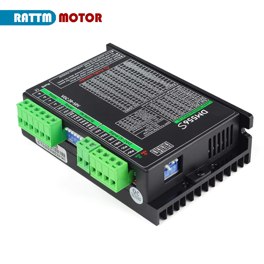POWACE CNC-Treiber DM556S 2-Phasen-Schrittmotortreiber 20-50VDC 1-6,0A für Nema17 Nema23 Nema24 Schrittmotoren, Schwarz - Bild 2