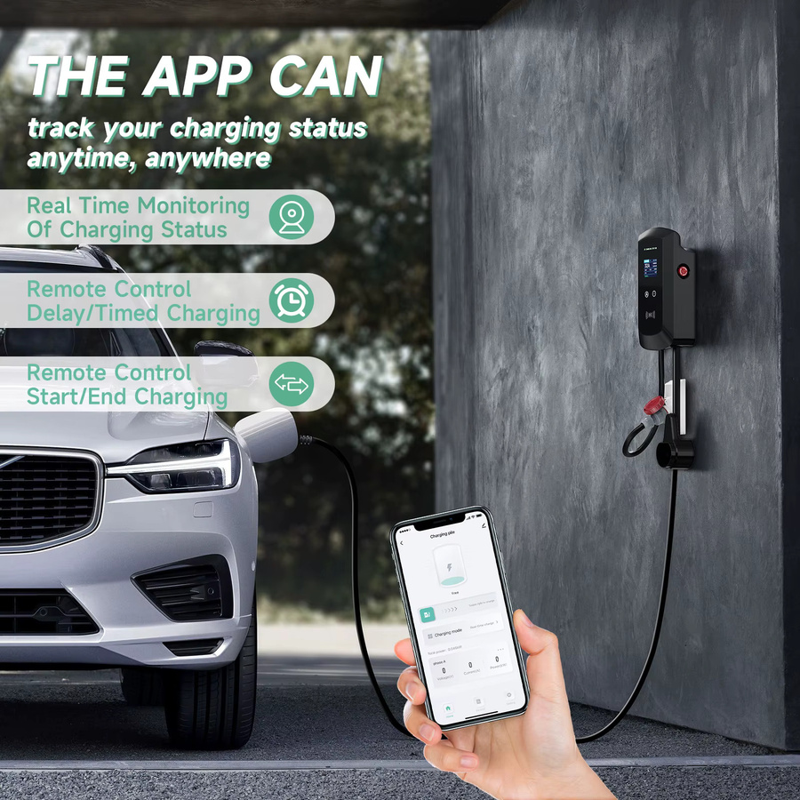 JNTAFEV Elektroauto-Ladegerät 22KW 32A Typ 2 Wallbox mit WLAN-App-Steuerung, Schwarz - Bild 4