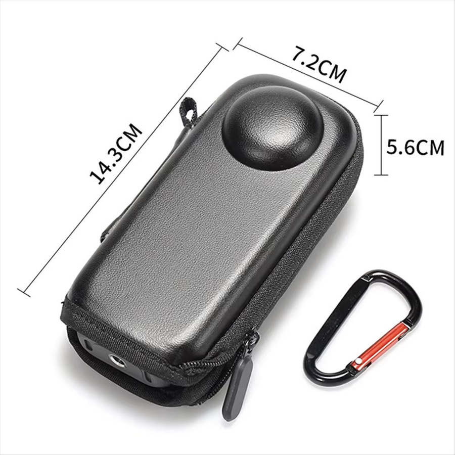 Insta360 Aufbewahrungstasche für Insta360 X4 und X5, stoßfeste Kamera-Hülle aus PU-Leder mit Reiseorganizer und Haken, Schwarz - Bild 5