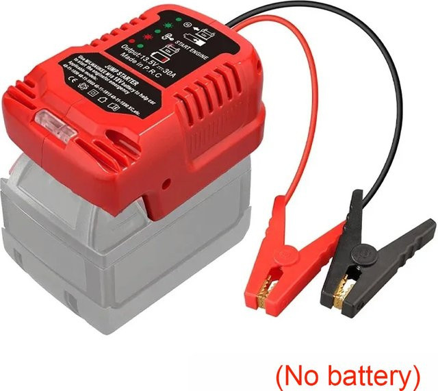 Milwaukee Batterie-Starthilfekabel-Adapter für 18V Akku, rotes Hochleistungs-Notstartwerkzeug - Bild 1