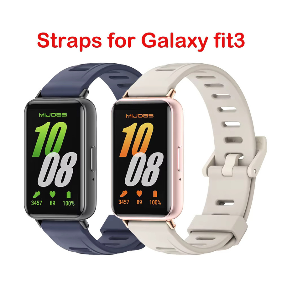 MIJOBS Silikon-Sportarmband für Samsung Galaxy Fit 3 in Pink und Gold, Unisex Ersatzarmband - Bild 3