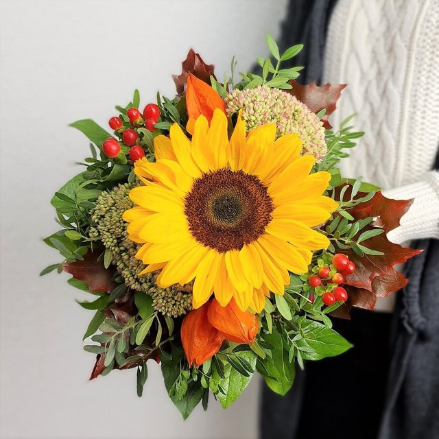 Blumenstrauß Sonnenblume Gelb Greenery - Bild 1