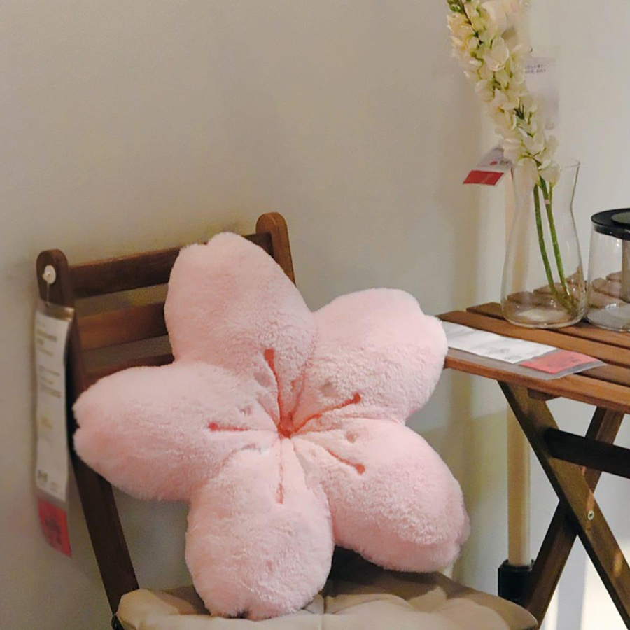 Yiran toy Rosa Flauschiges Kirschblüten Bodenkissen aus Plüsch und Baumwolle - Bild 2