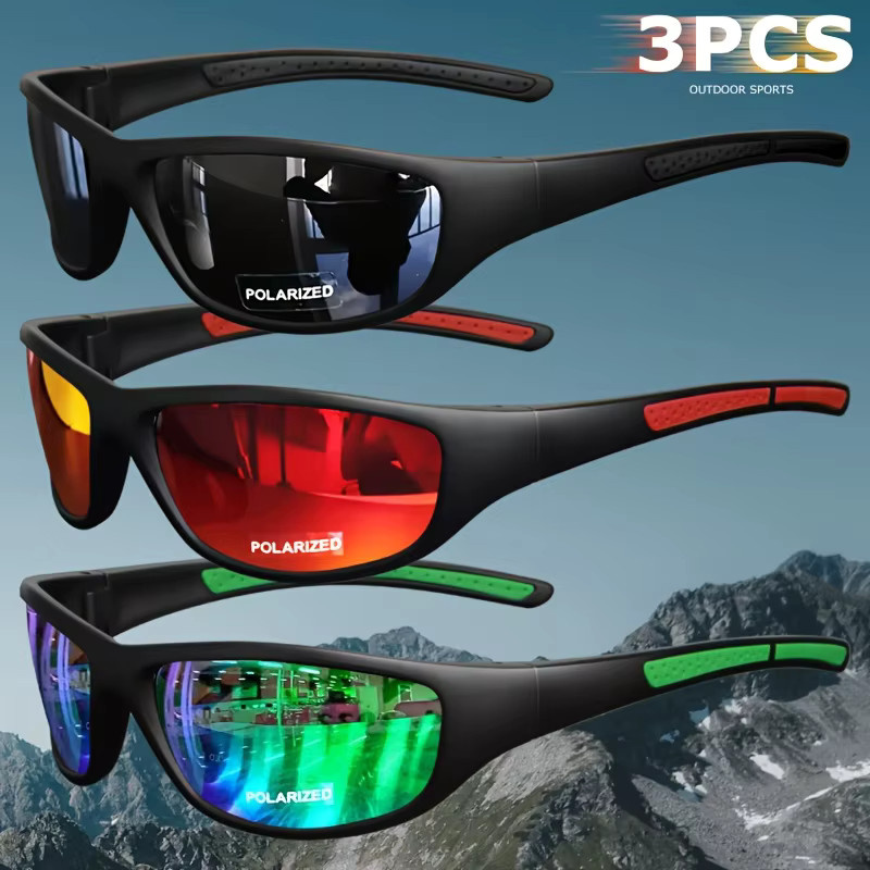 VEGUEROS Sport-Sonnenbrillen-Set, Vollrand, black, polarisiert - Bild 3