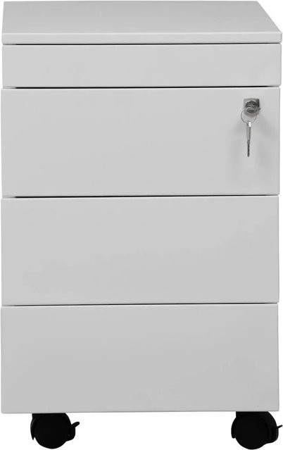 PROREGAL Rollcontainer Eagle mit Schubladen, Seitengriff und Materialfach in Weiß, H: 61 cm, B: 40 cm, T: 60 cm - Bild 1