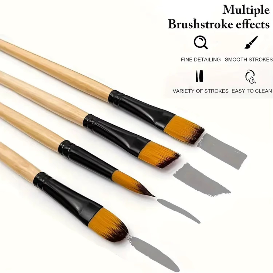 Yutiars Professionelles Künstler-Pinselset mit 6 Stück aus Nylon in Mehrfarbig für Aquarell, Acryl, Ölmalerei und Körpermalerei - Bild 1
