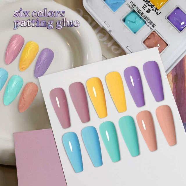 SAUA Air Cushion Solid Patting Glue Nagellack, 6 Farben, Glänzend - Bild 1