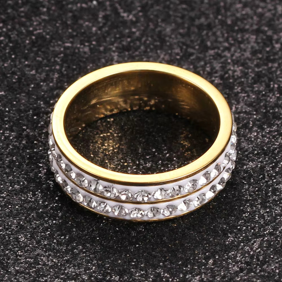 VQYSKO Ring, Titanstahl, Keramik-Intarsien, Diamant, Damen - Bild 2