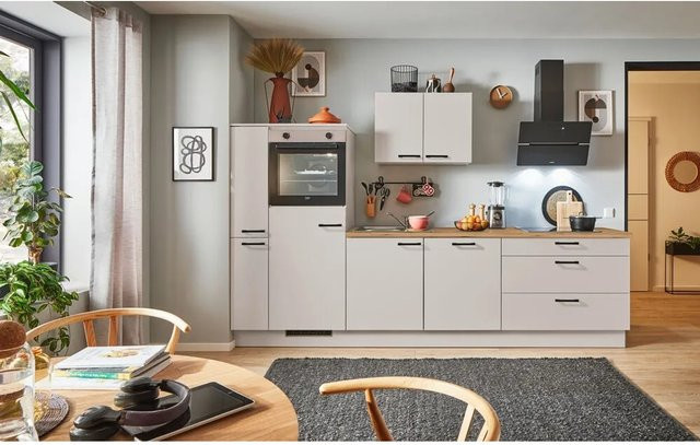 pino Küchenzeile Kaschmirgrau mit Seitenschrank und Soft-Close-Funktion, Breite: 300 cm - Bild 1