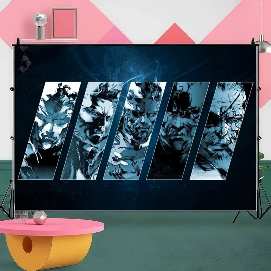 Mesuca Metal Gear Solid Videospiel Fotohintergrund in Blau, Rechteckig, B: 70 cm, H: 70 cm - Bild 2