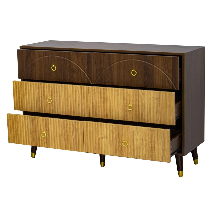 okwish Sideboard im Retro-Design mit Stauraum für dein Wohnzimmer, Natur/Braun, B/H/T: 120 x 81 x 40 cm - Bild 2