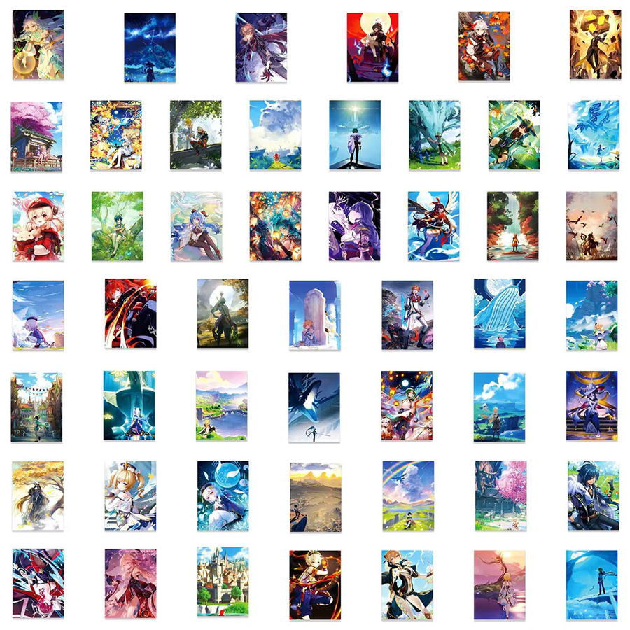 Genshin Impact Anime-Aufkleber-Set, Bunt / Mehrfarbig - Bild 3