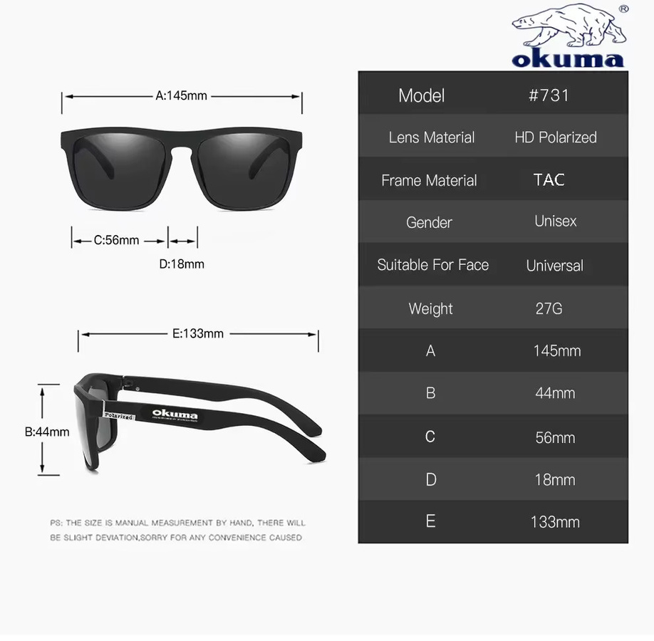 Okuma Sonnenbrille, Vollrand, Kunststoff, Unisex, schwarz, grün, polarisiert - Bild 4