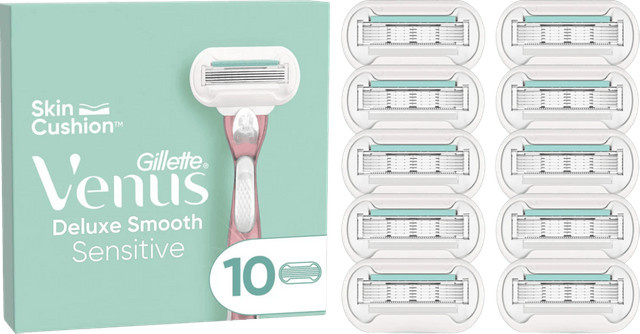 Gillette Venus Deluxe Smooth Sensitive Ersatzklingen, 10 Stück, Damen - Bild 1