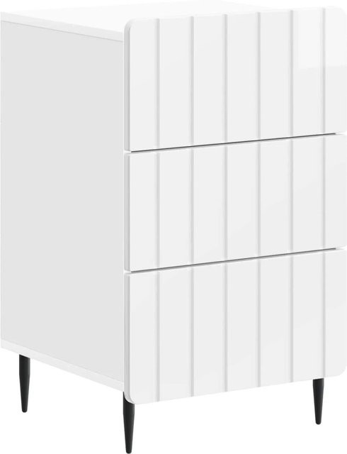 vidaXL Nachttisch in Hochglanz Weiß aus Holzwerkstoff, B/T/H: 43 x 41 x 68 cm - Bild 1