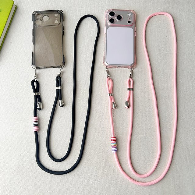 ZHANZHI Verstellbare Lanyard-Handyhülle für iPhone 17 Pro Max und iPhone 17 Pro mit Air Cross-Body Long Strap in Grau - Bild 1