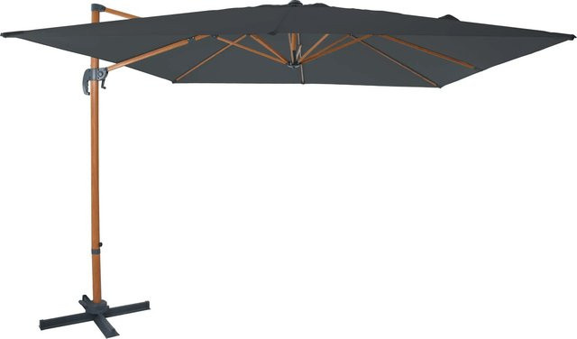 AXI Ampelschirm Grau mit Dreh- und Neigungsfunktion aus Aluminium und Polyester, B/T: 300 x 300 cm - Bild 1
