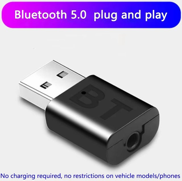 Fomscvka 2-in-1 USB Bluetooth 5.0 Adapter in Schwarz als Audio-Sender und Empfänger für dein Auto - Bild 1