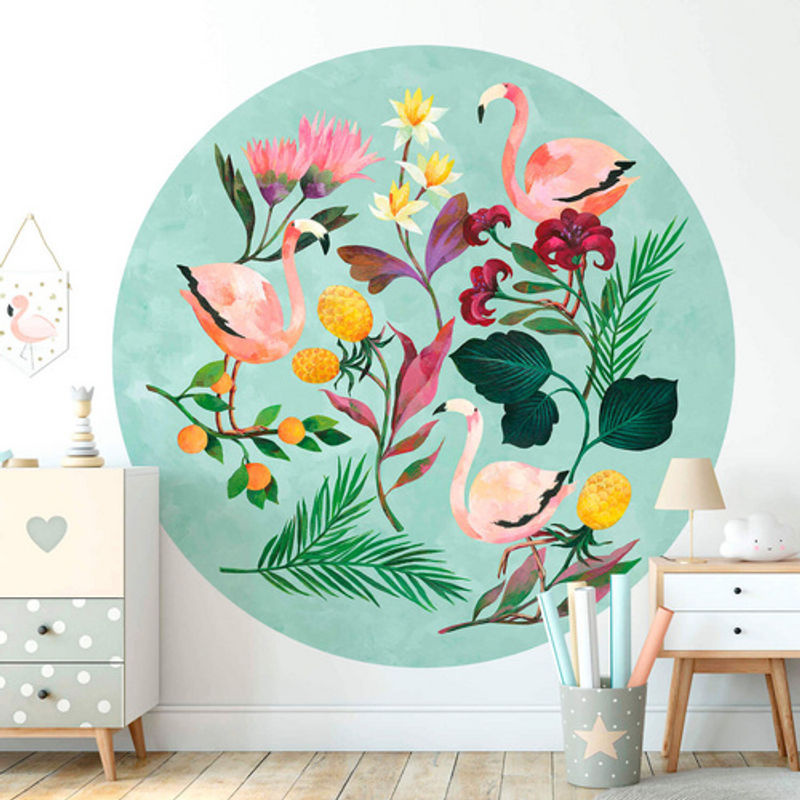 K&L Wall Art Vliestapete Blanz Sommer Flamingo Kinder, mehrfarbig, matt, B: 284 cm, H: 284 cm - Bild 3