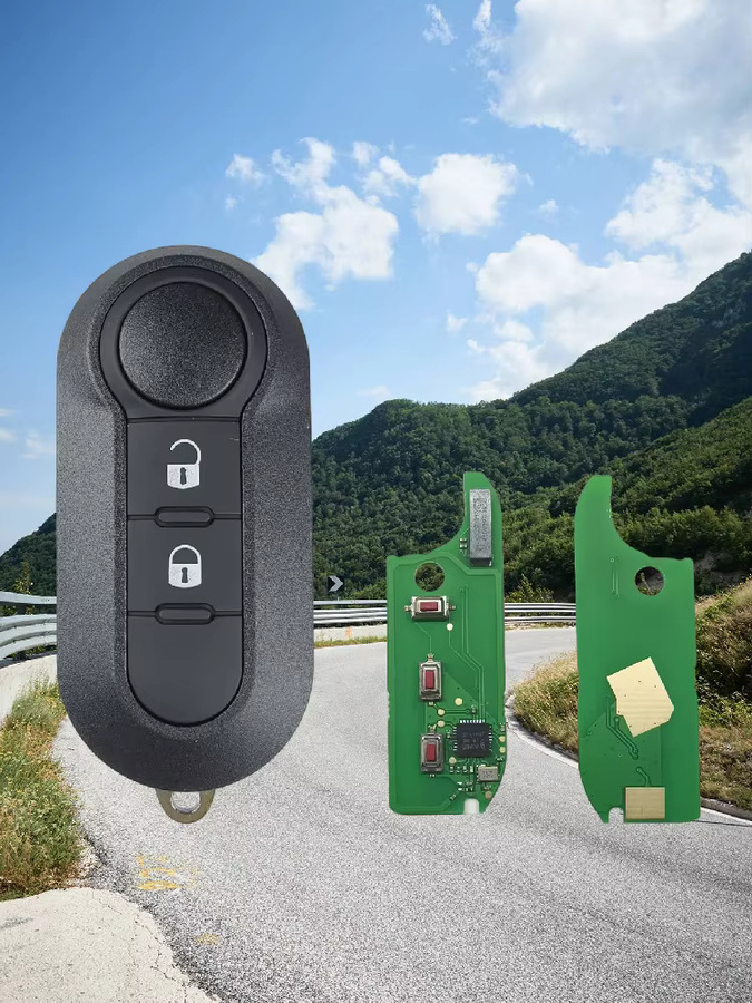JXKEYS 4A Chip 433,92 MHz FSK Auto Fernbedienung Ersatzschlüssel und PCB Board für Fiat Mobi, Strada, Uno, Fiorino in Schwarz oder Weiß - Bild 4