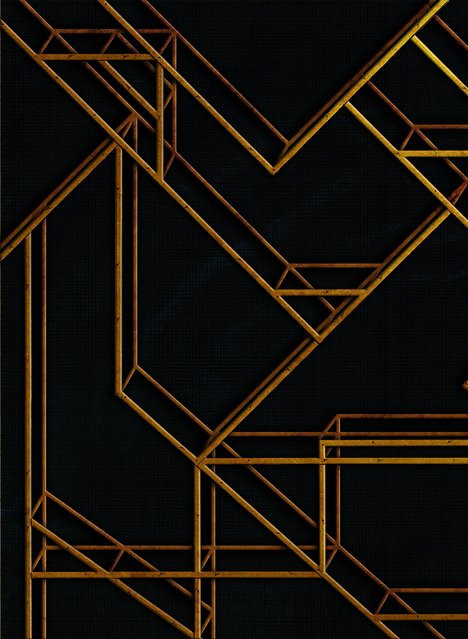 Coordonne Panorama Tapete L Geometric in Schwarz und Gold - Bild 1