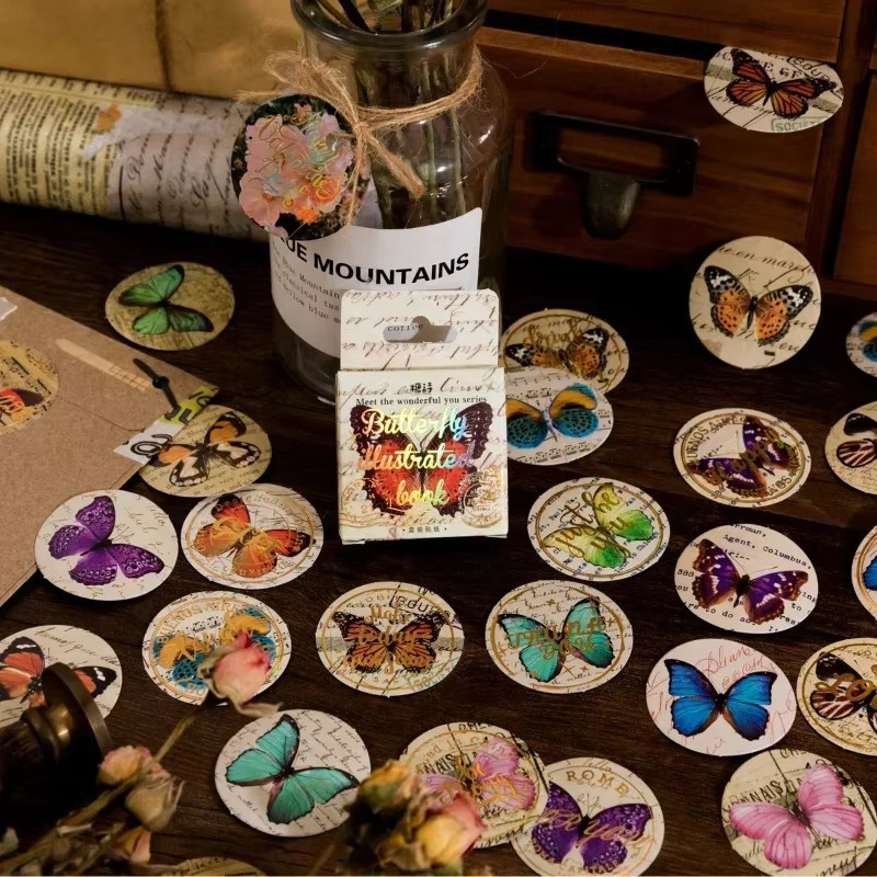 45 Stück Cartoon Schmetterling Aufkleber in Multicolour für Scrapbooking und Bastelarbeiten für Kinder - Bild 2