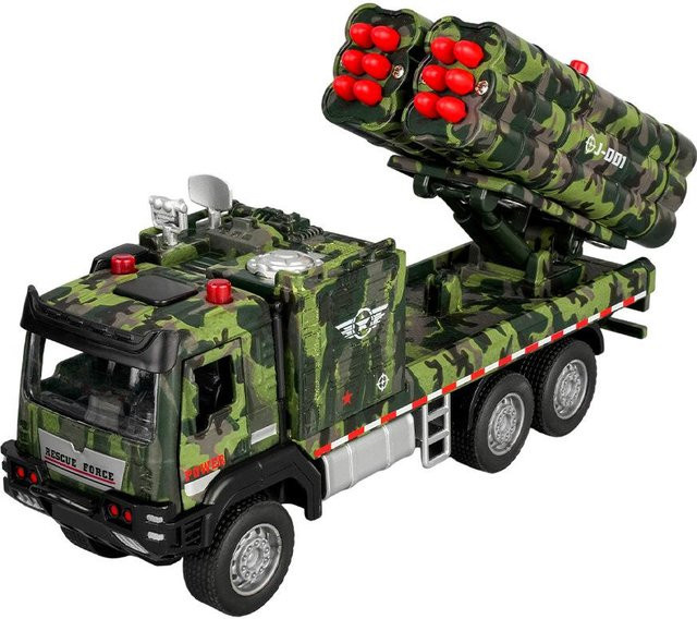 Linyi toy car Militär Raketenwerfer LKW Modell, 1:32, Metall, mit Sound und Licht, ab 14 Jahren - Bild 1