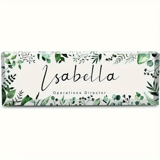 Maßgefertigte 2D-Acryl-Tischplakette von Hello Young im floralen Glamour-Stil, rot und mehrfarbig - Bild 1