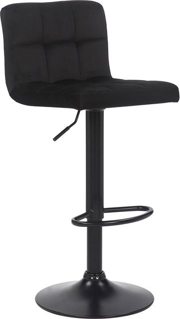TPFLiving Barhocker Fani in Schwarz mit Samtbezug und schwarzem Gestell, H: 106 cm, B: 40 cm, T: 40 cm - Bild 1