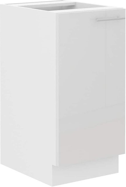 Küchenunterschrank Lara Weiß Hochglanz mit Einlegeboden und Scharniertüren, Breite: 40 cm - Bild 1