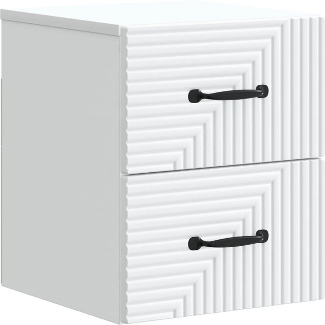 vidaXL Wandmontierter Nachttisch in Weiß aus Holzwerkstoff, B/T/H: 34,5 x 33,0 x 40,0 cm - Bild 1