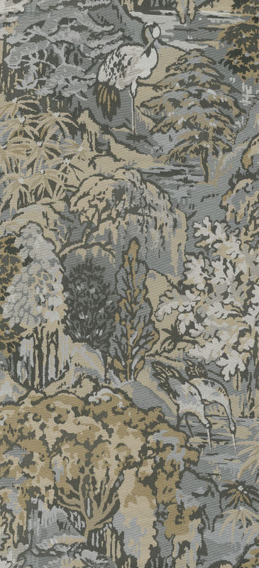 Arte International Tapete Riverbank Ombre in Grau und Multicolour mit floralem Mid-Century Design - Bild 2