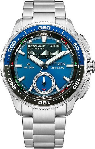 Citizen Promaster Marine Wave Tracker Armbanduhr, Quarz, Edelstahl, Blau, Herren - Bild 1