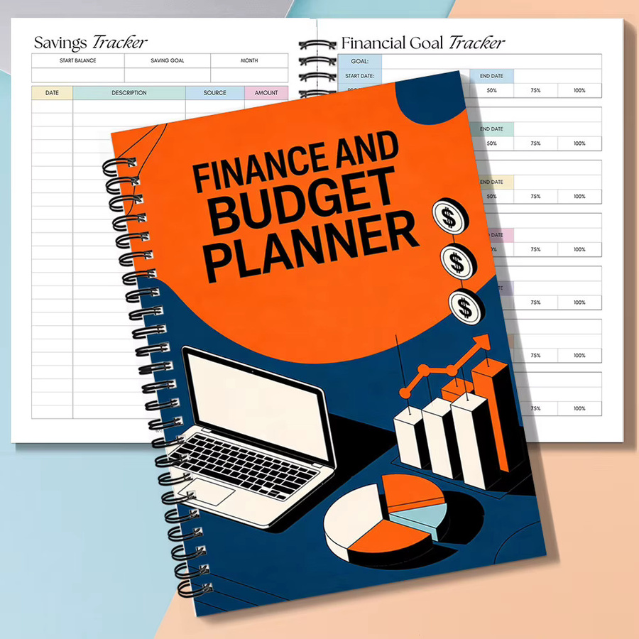 Spiralnotizbuch für Finanz- und Budgetplanung mit Diagrammen, A5 Softcover, liniertes Papier, Multicolour - Bild 2