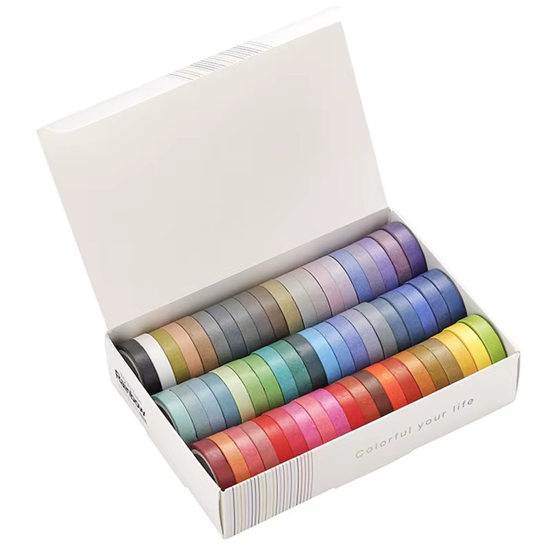 Haile Washi-Tape-Set in Regenbogenfarben, 60 Rollen, Breite: 8 mm - Bild 2