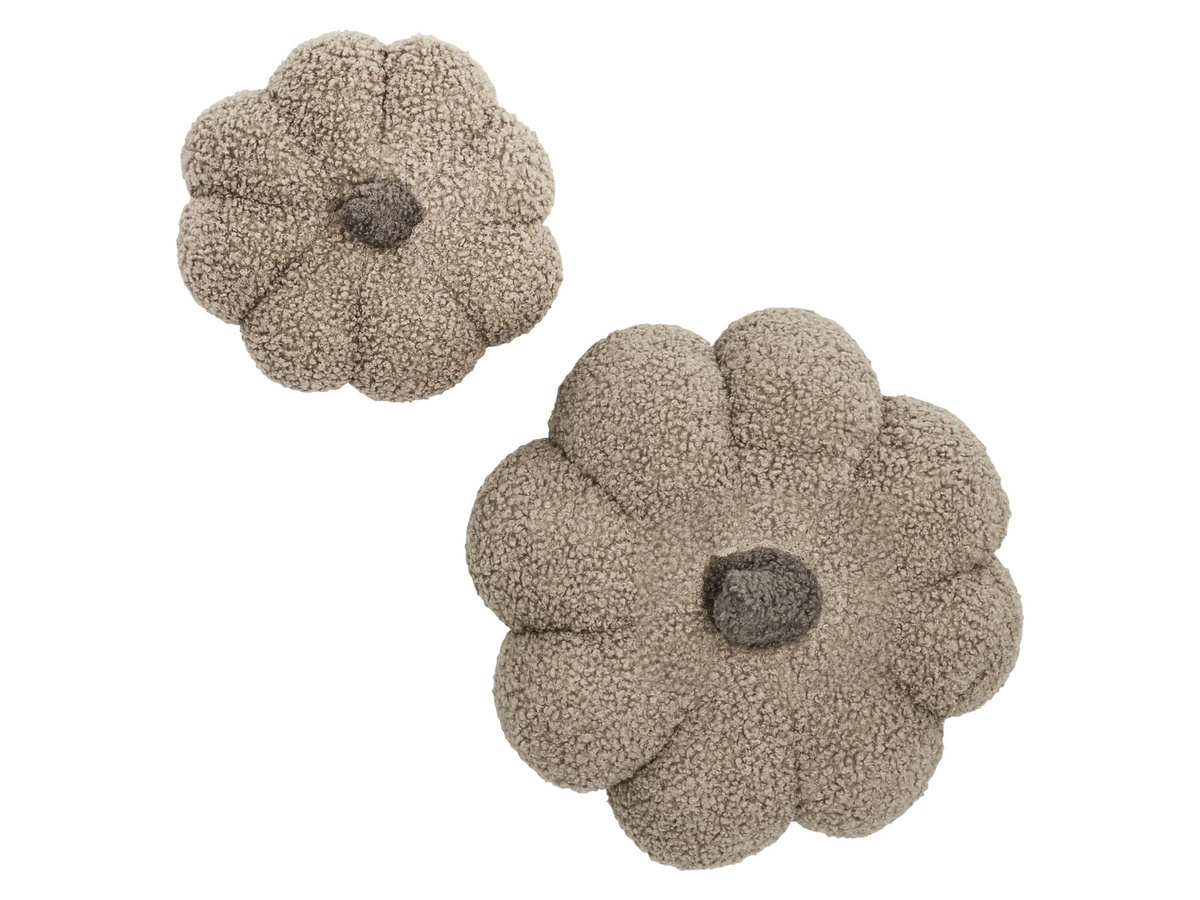 LIVARNO Dekokissen 2er Set rund in Beige und Green aus Polyester, waschbar - Bild 2