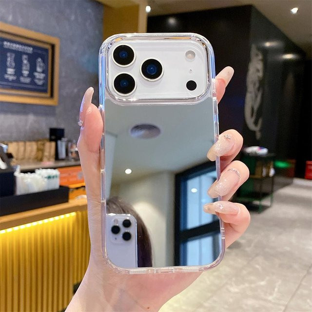 Stoßfeste Acryl Handyhülle mit Make-up Spiegel für Apple iPhone 11 bis iPhone 17 Pro Max in Transparent - Bild 1