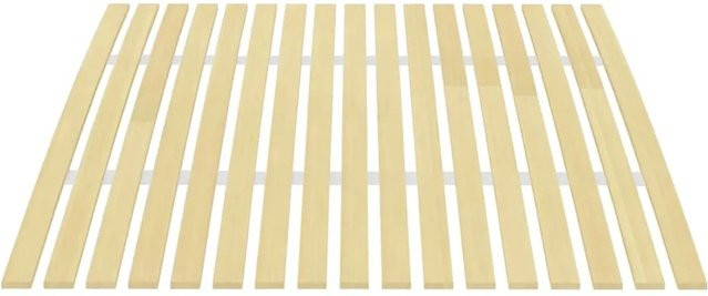 vidaXL Lattenrost aus Pappelholz mit 17 gewölbten Federlatten, Braun, B: 120 cm, T: 200 cm - Bild 1