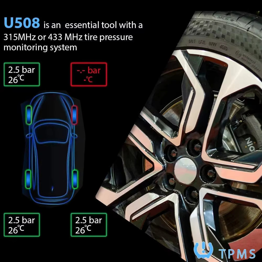 Universelles TPMS-Reset-Tool U508 ELMCONFIG in Blau zum Neulernen des Reifendruckkontrollsystems für Ford, Jeep, GMC und Chevrolet - Bild 4
