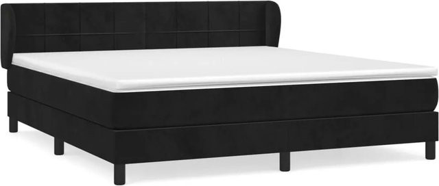 vidaXL Boxspringbett mit Matratze Schwarz Samt B/T/H: 160 x 200 x 163 cm - Bild 1