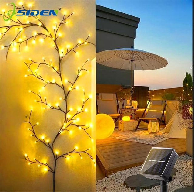 OSIDEN Solar LED Weidenreben Lichterkette mit 96 LEDs in Warmweiß, Wasserdichte Fairy Lights für Garten und Balkon - Bild 1