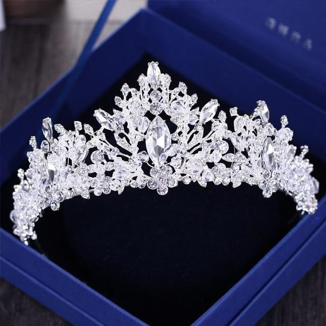 Tiara Messing, Gold, Kristall, Damen - Bild 1