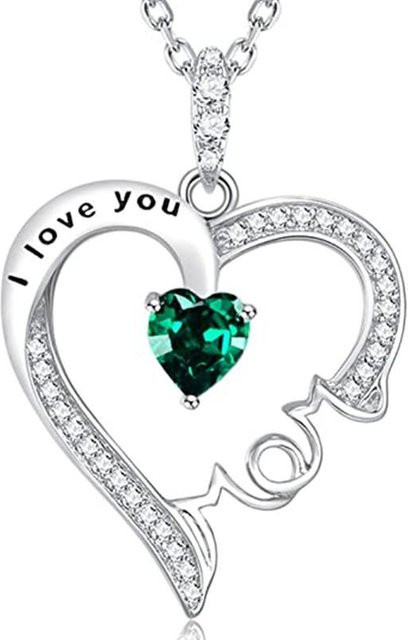 YIRAN Jewelry Halskette, Kupfer, Grün, Zirkonia, Damen, 45cm - Bild 1