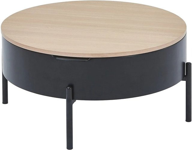 Vente-unique Couchtisch Nimora Modern in Schwarz und Naturfarben mit Lift-up-Funktion, B/T/H: 80 x 40 x 40 cm - Bild 1