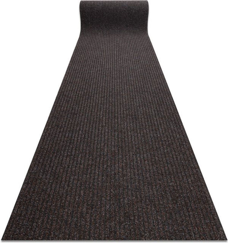 Rugsx Läufer Gin 7053 Rutschfeste Türmatte aus Polypropylen in Braun mit Streifen, B/T: 80 x 170 cm - Bild 1