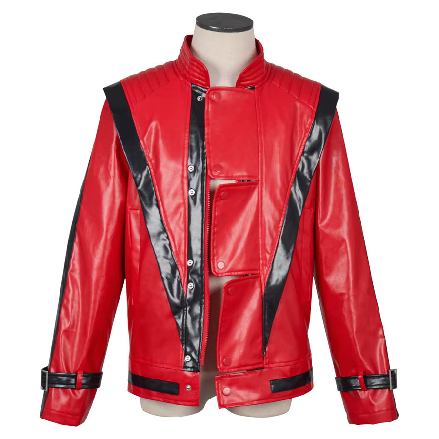 Michael Costumes Thriller Rote Lederjacke, Unisex, Rot - Bild 2