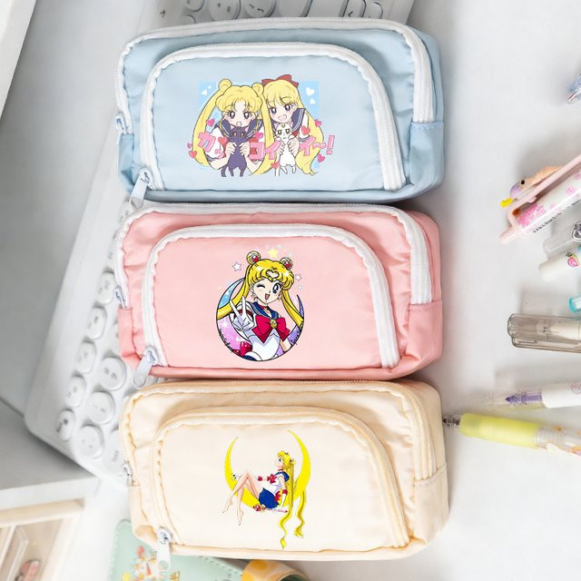 Sailor Moon Federmäppchen mit großem Fassungsvermögen und mehrschichtiger Aufteilung aus Polyester - Bild 1