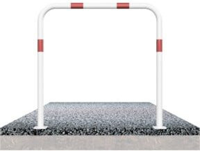 Schake Abweisebügel aus Stahlrohr Ø 48 x 2,5 mm, beschichtet, zum Aufdübeln, Breite: 200 cm, Höhe: 100 cm - Bild 1