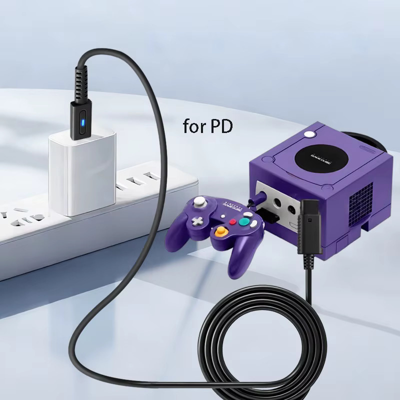 OULLX USB-C PD Ladekabel für Nintendo GameCube Controller, 45W Stromversorgungskabel, Schwarz, Länge: 1,8 m - Bild 5