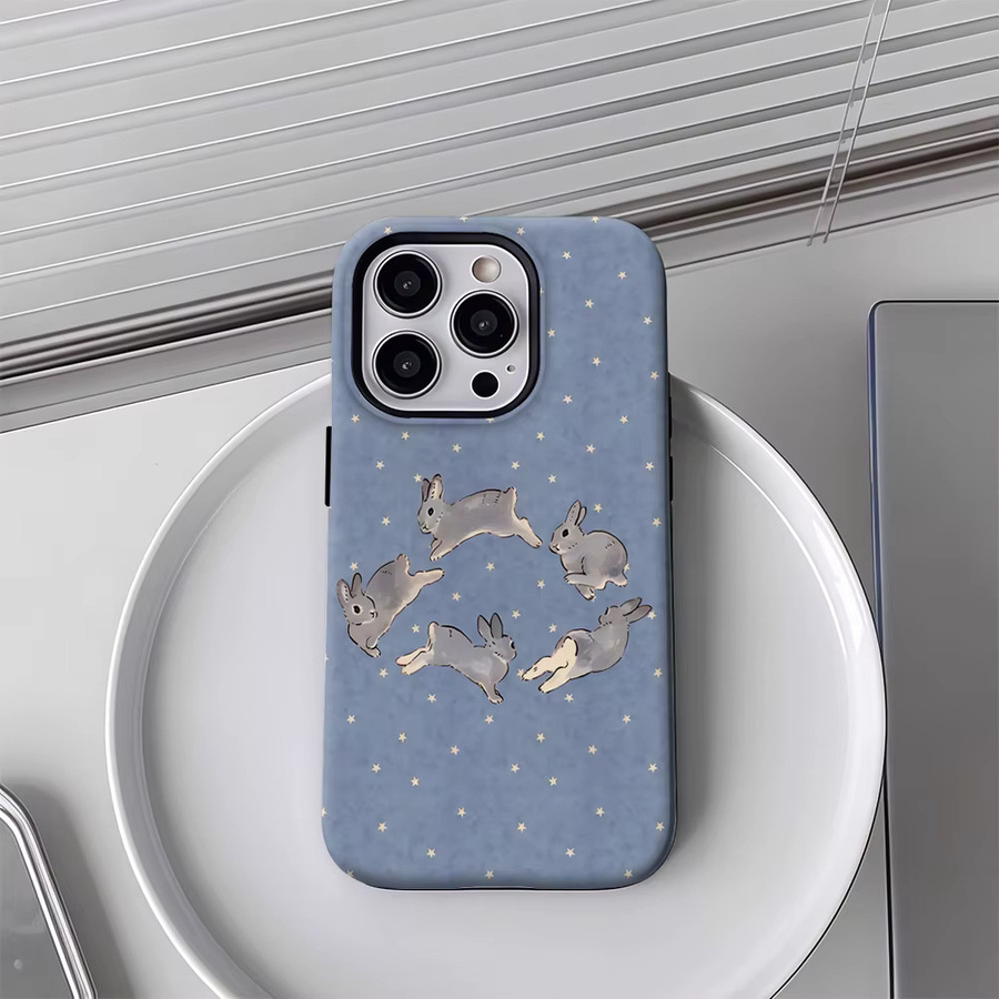 Star Bunny Robuste Magnetische Handyhülle für iPhone 17 16 15 14 13 Pro Max Plus in Blau - Bild 4